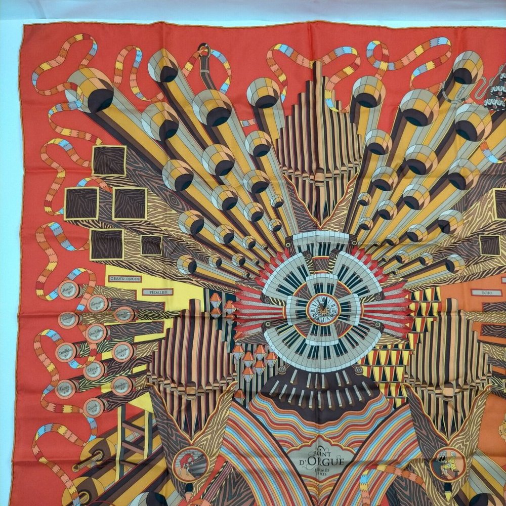 Hermes scarf Carre 90 Oranges Silk100% - Picture 7 of 11